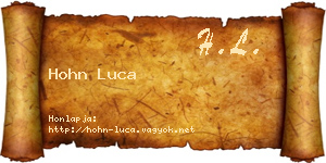 Hohn Luca névjegykártya